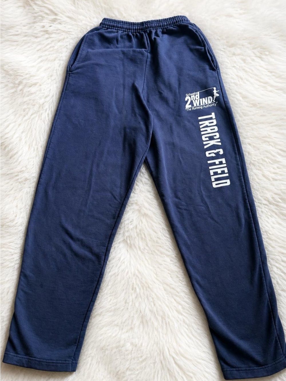 Schwab’s Port and Company Navy Track & Field Jogger Pants with White Logo